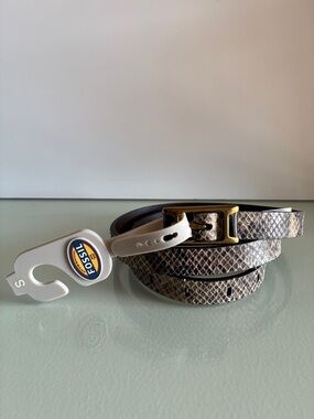New Fossil Brand Snake Embossed Python Belt - S -